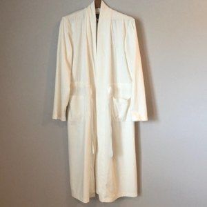 Lauren Ralph Lauren Robe SZ Medium Ivory/Cream Very Soft Ribbon Ties MIDI Length